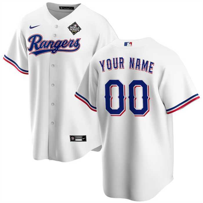 Mens Texas Rangers Active Player Custom White 2023 World Series Stitched Baseball Jersey->->Custom Jersey
